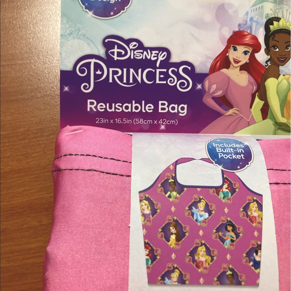 Disney Princess Reusable Bag Pink Tote Ariel